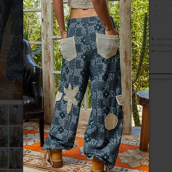 POL “ Green Bay ” POL Cargo Twill Jean Jogger Pants with Crochet Detail 47 - Picture 5 of 8